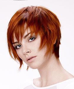short hair with movement - red copper